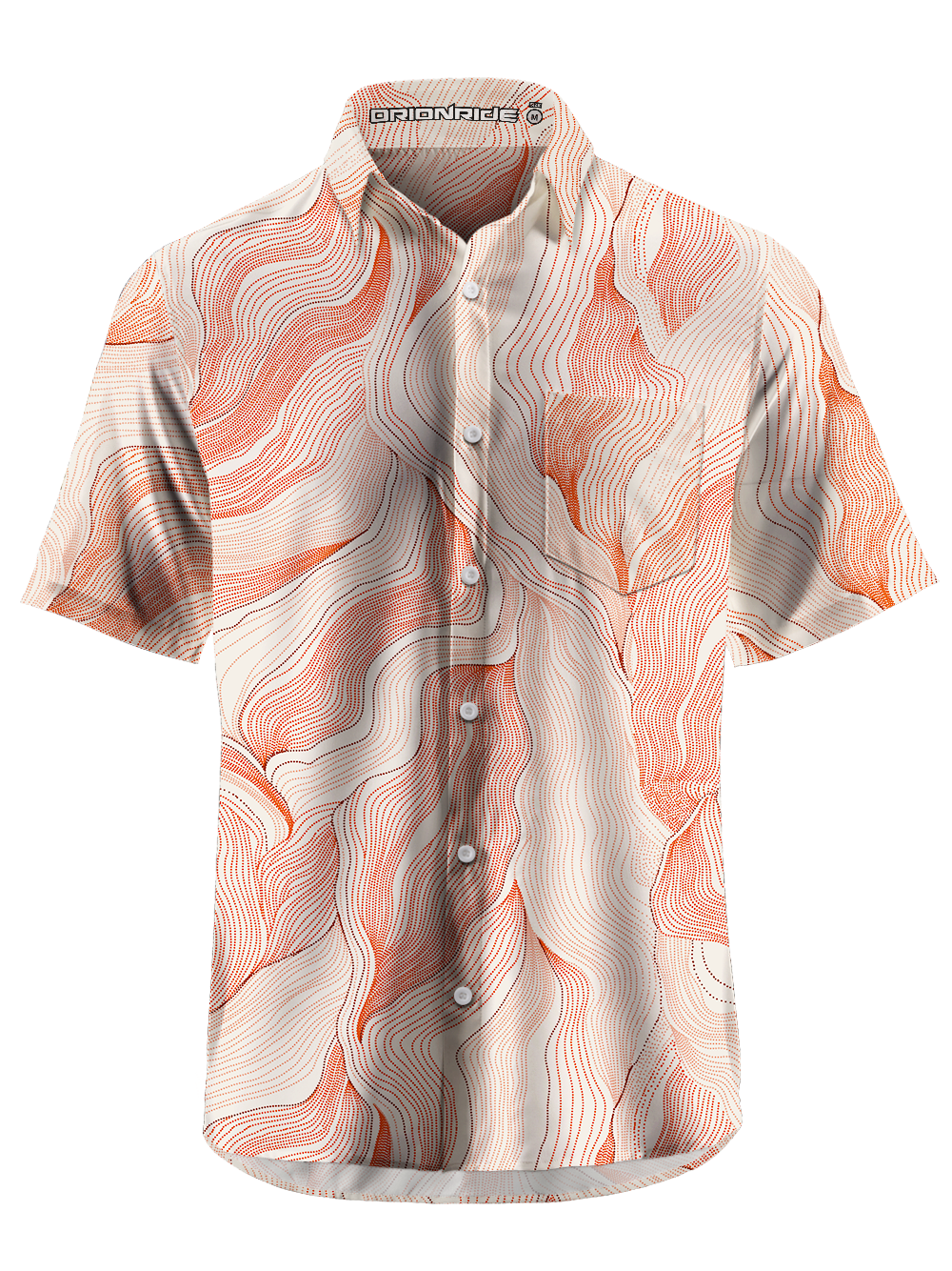 Orionride Fine Contour Lines Zipper Pockets Ultra Lightweight Short Sleeves Gravel Shirt