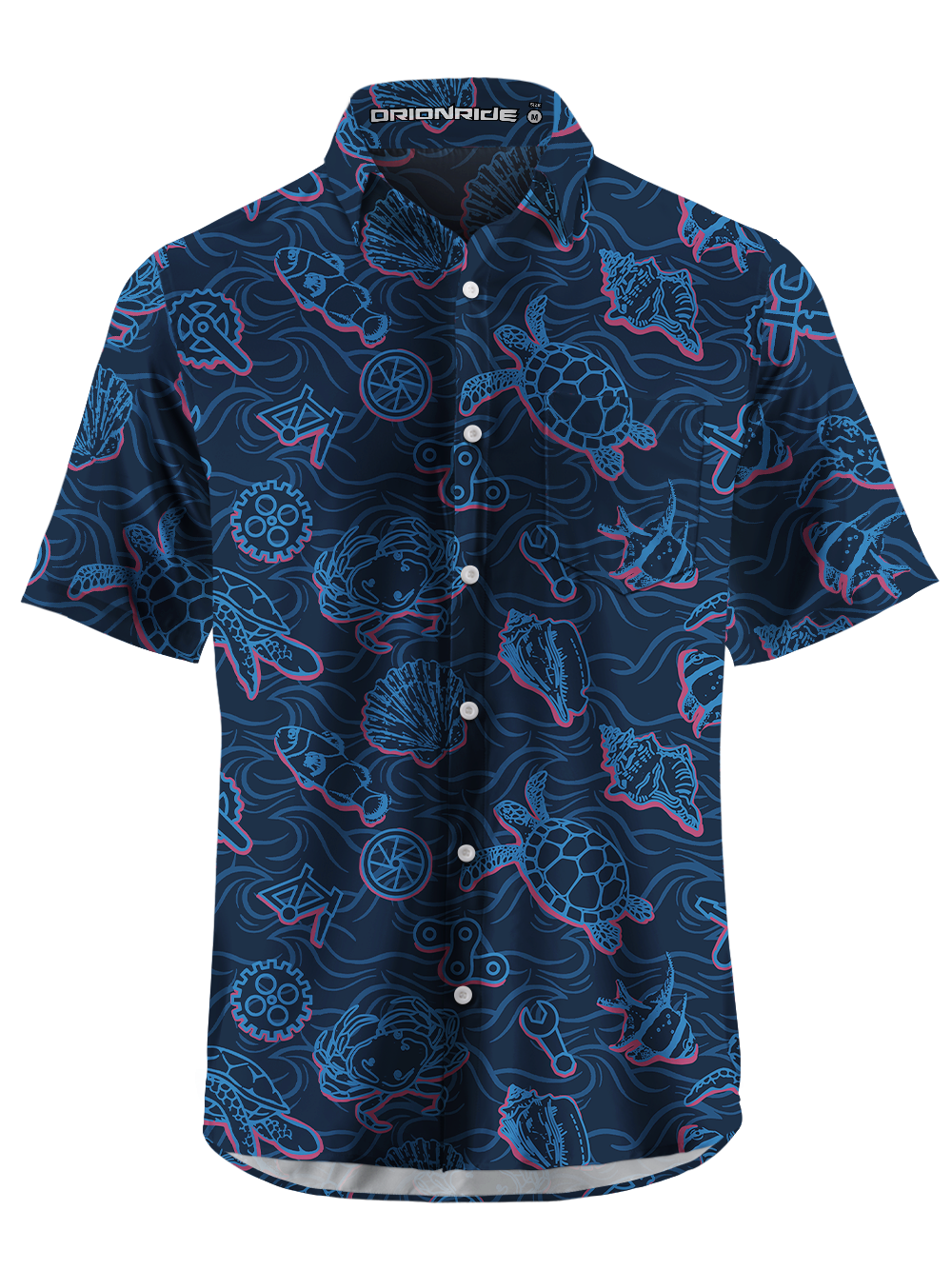 Orionride Ocean Journey Zipper Pockets Ultra Lightweight Short Sleeves Gravel Shirt