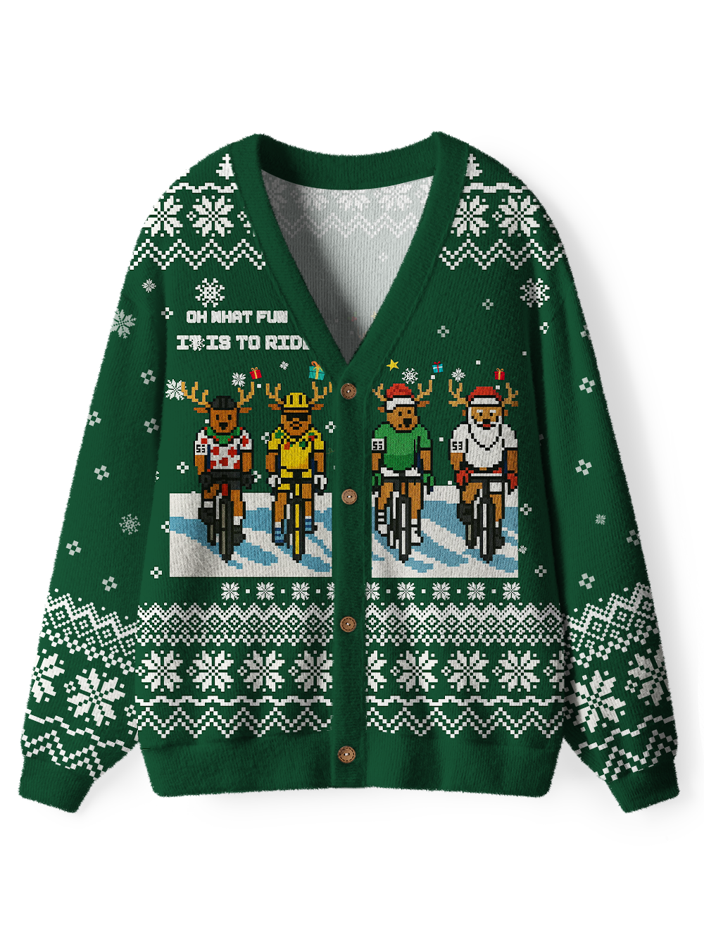 Orionride Christmas Reindeer Men's Cardigan Knit Sweaters