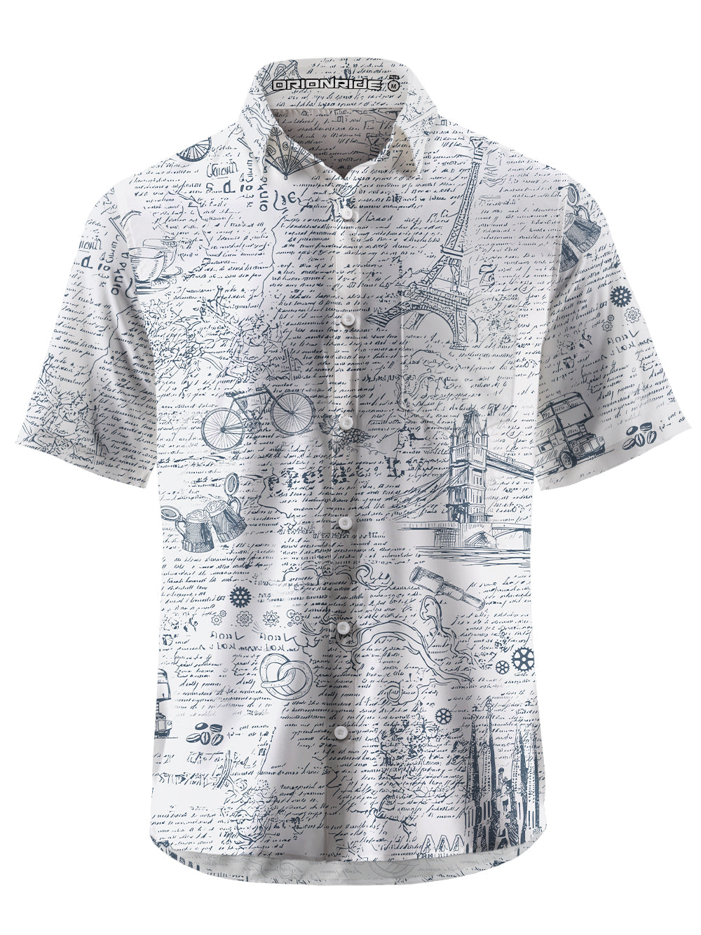 Orionride Paris News Zipper Pockets Ultra Lightweight Short Sleeves Gravel Shirt