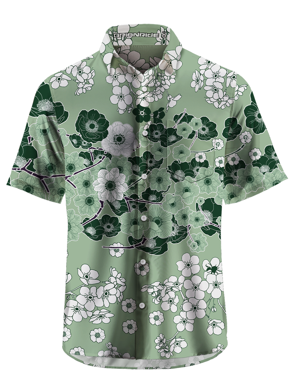 Orionride Breezy Petals Zipper Pockets Ultra Lightweight Short Sleeves Gravel Shirt