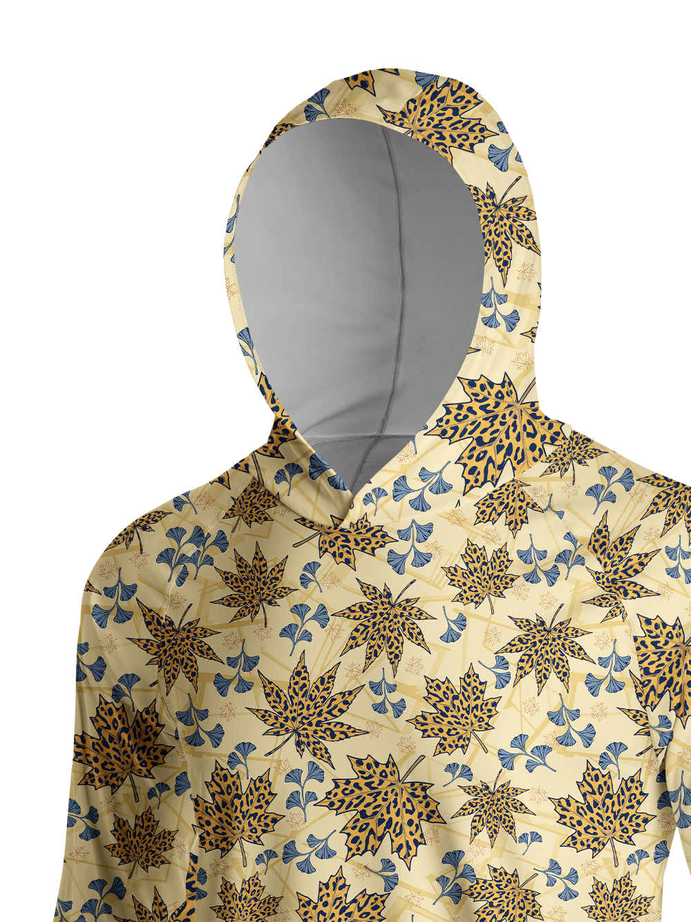 Orionride Leaf Pattern Long Sleeve Cycling Hoodie Shirt