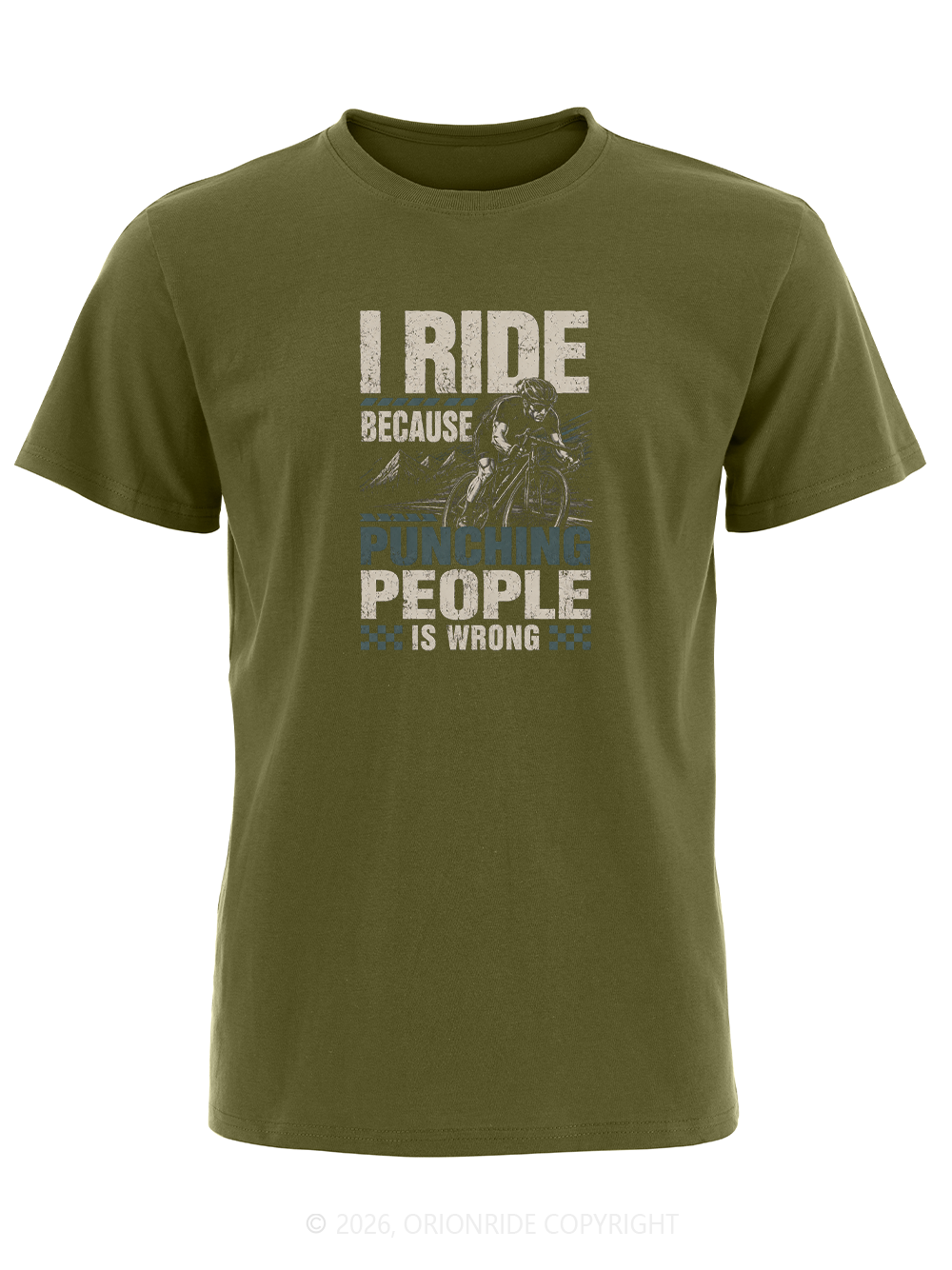 Orionride Punching People Is Wrong Short Sleeves Bike T-Shirt