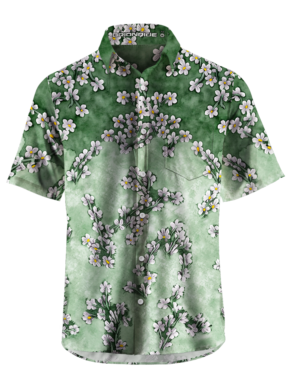 Orionride Dye Flower Zipper Pockets Ultra Lightweight Short Sleeves Gravel Shirt