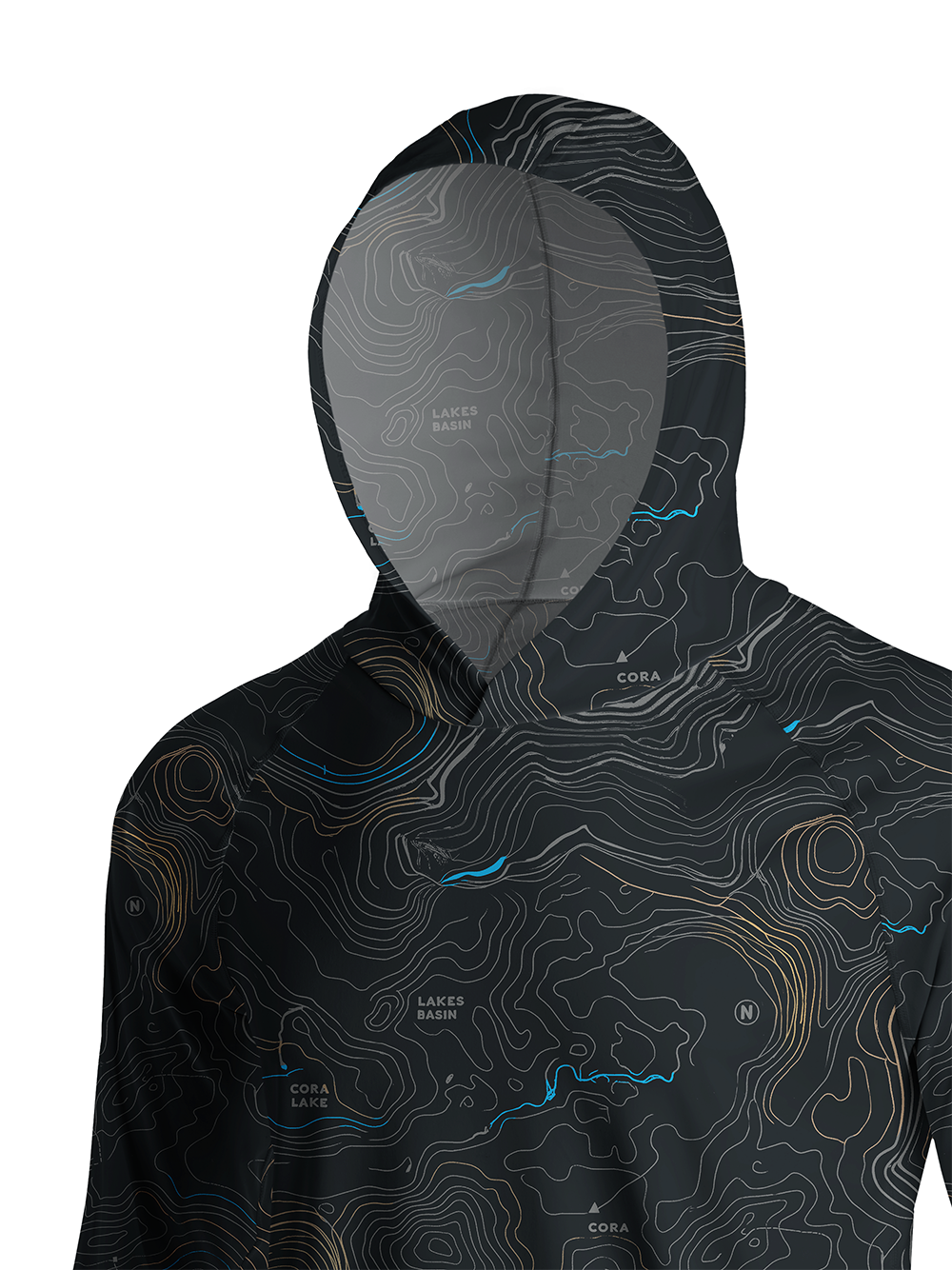 Orionride Panoramic Map Long Sleeve Cycling Hoodie Shirt