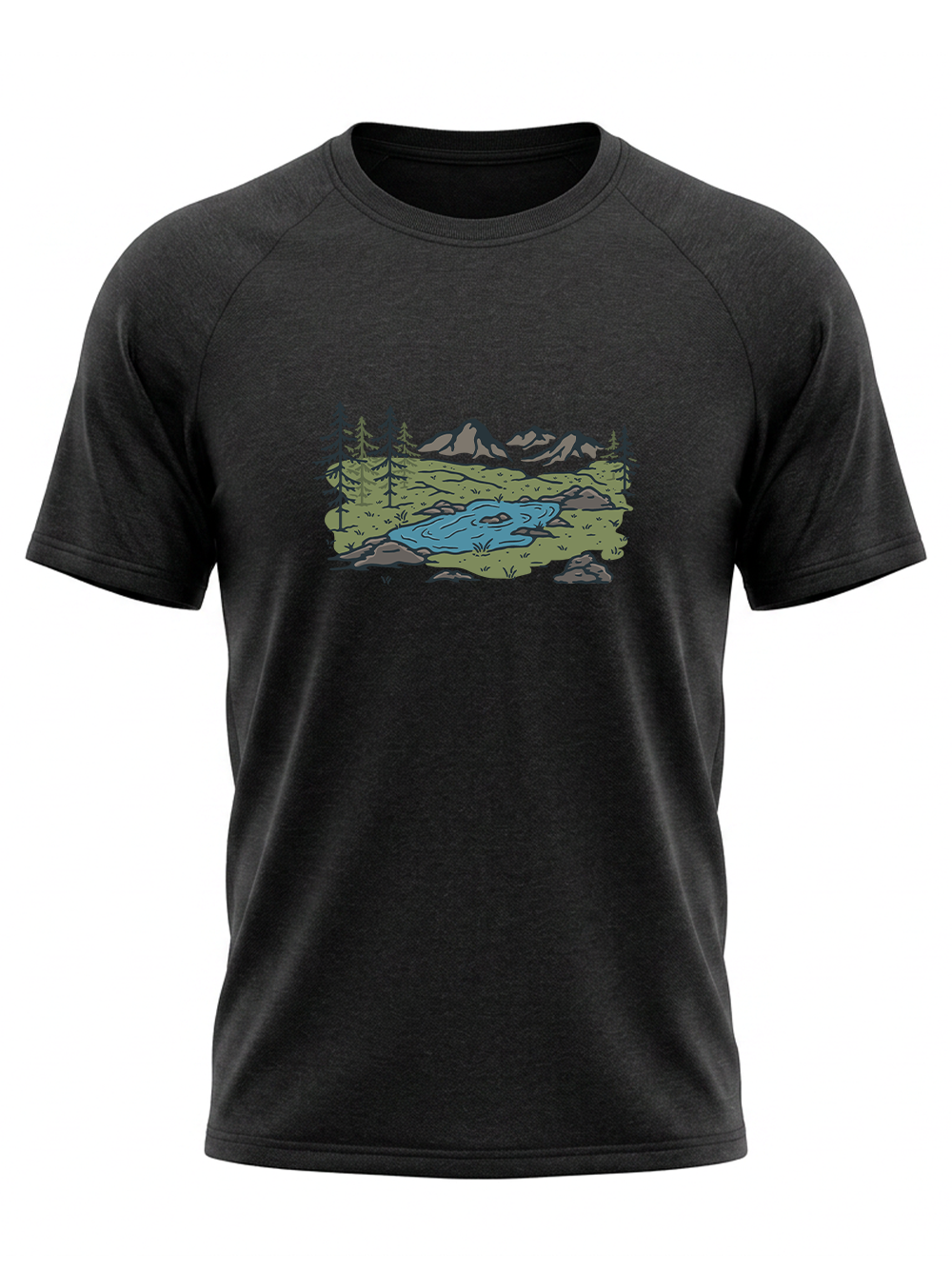Orionride Mountain Scenery Short Sleeves Quick-Dry Training T-Shirt