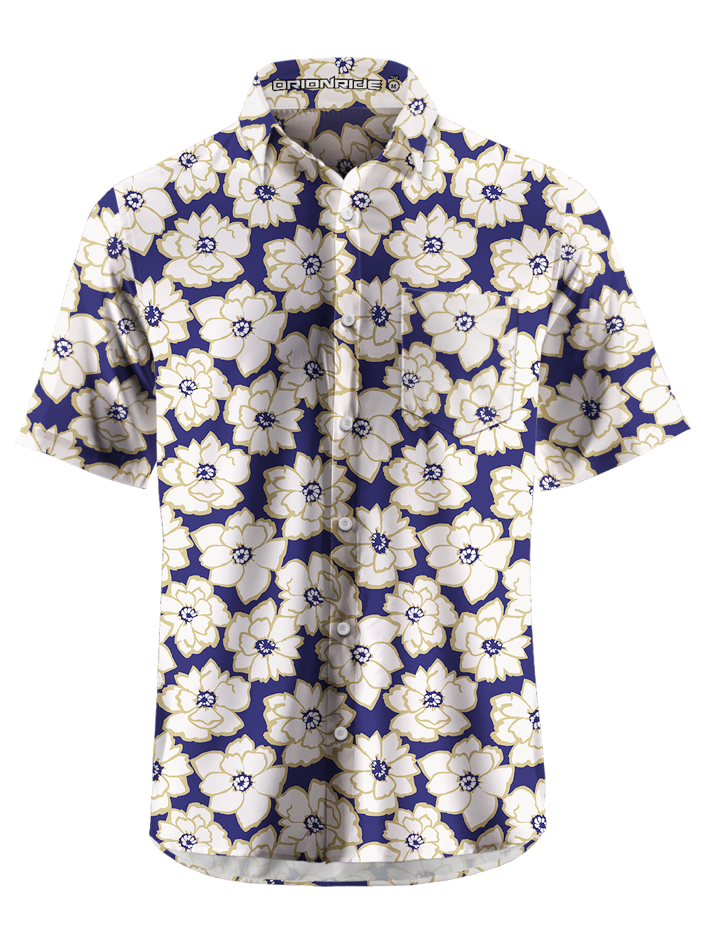 Orionride Bright Petals Zipper Pockets Ultra Lightweight Short Sleeves Gravel Shirt