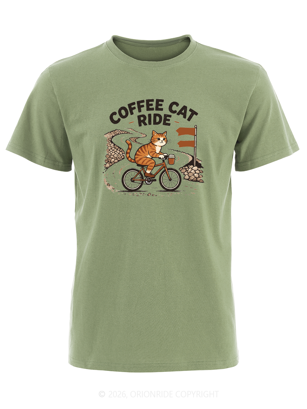 Orionride Cat Coffee Ride Short Sleeves Bike T-Shirt
