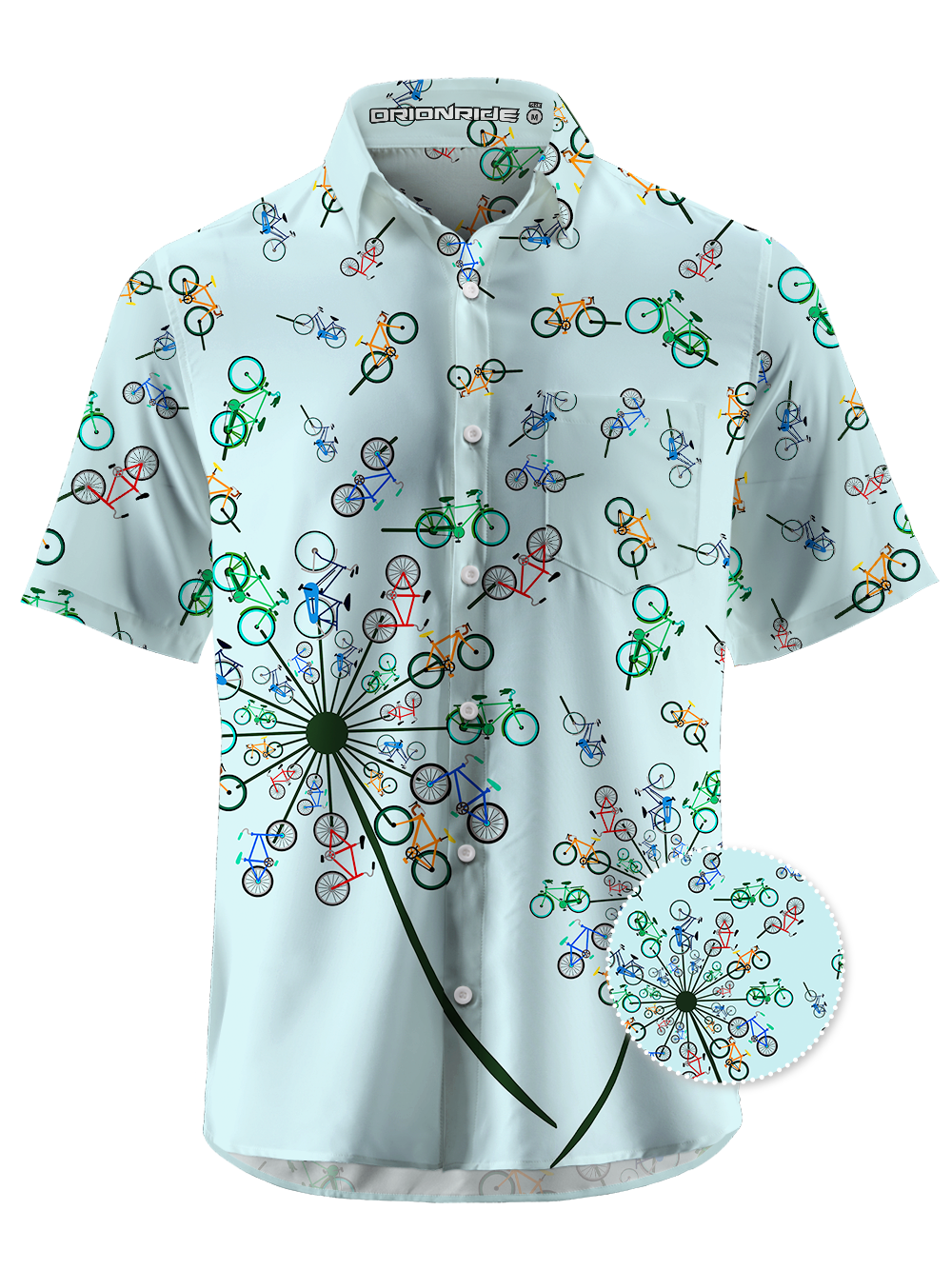 Orionride Short Sleeves Dandelion Bike Ultra Lightweight Hawaiian shirt