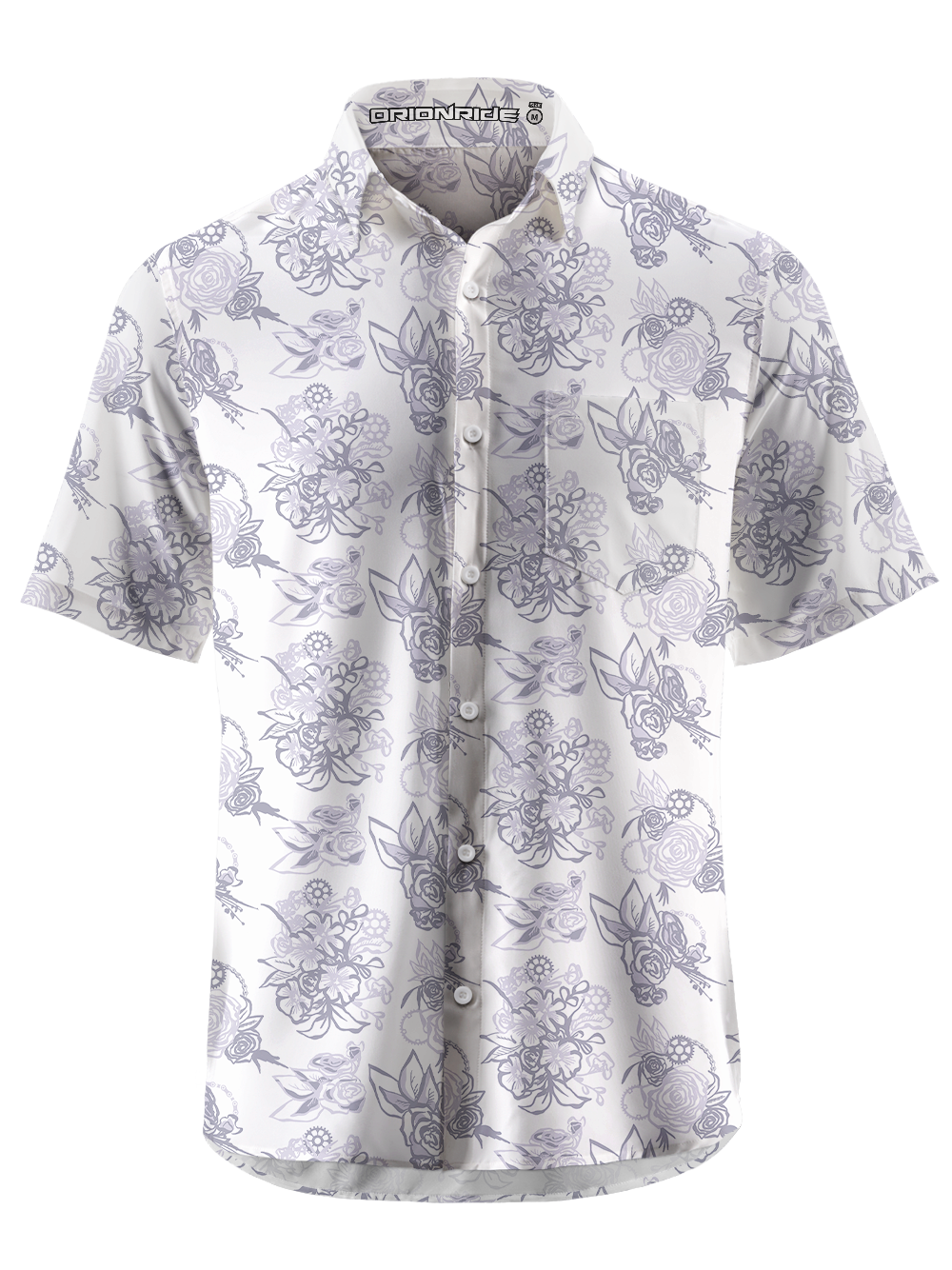 Orionride Simple Rose Zipper Pockets Ultra Lightweight Short Sleeves Gravel Shirt