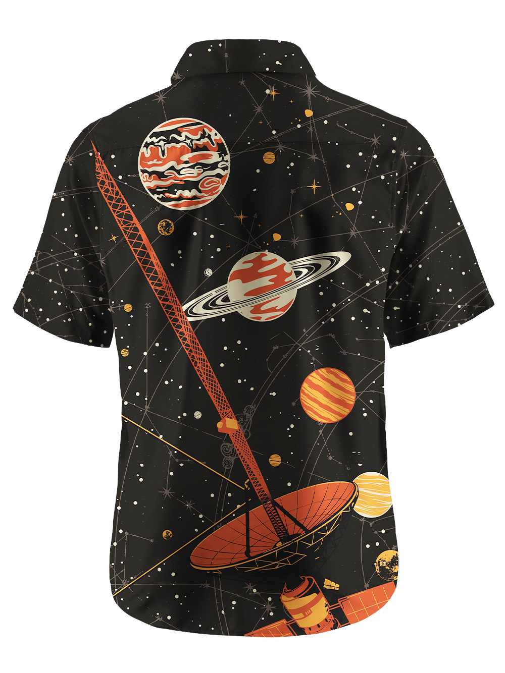 Orionride Starry Sky Background Zipper Pockets Ultra Lightweight Short Sleeves Gravel Shirt