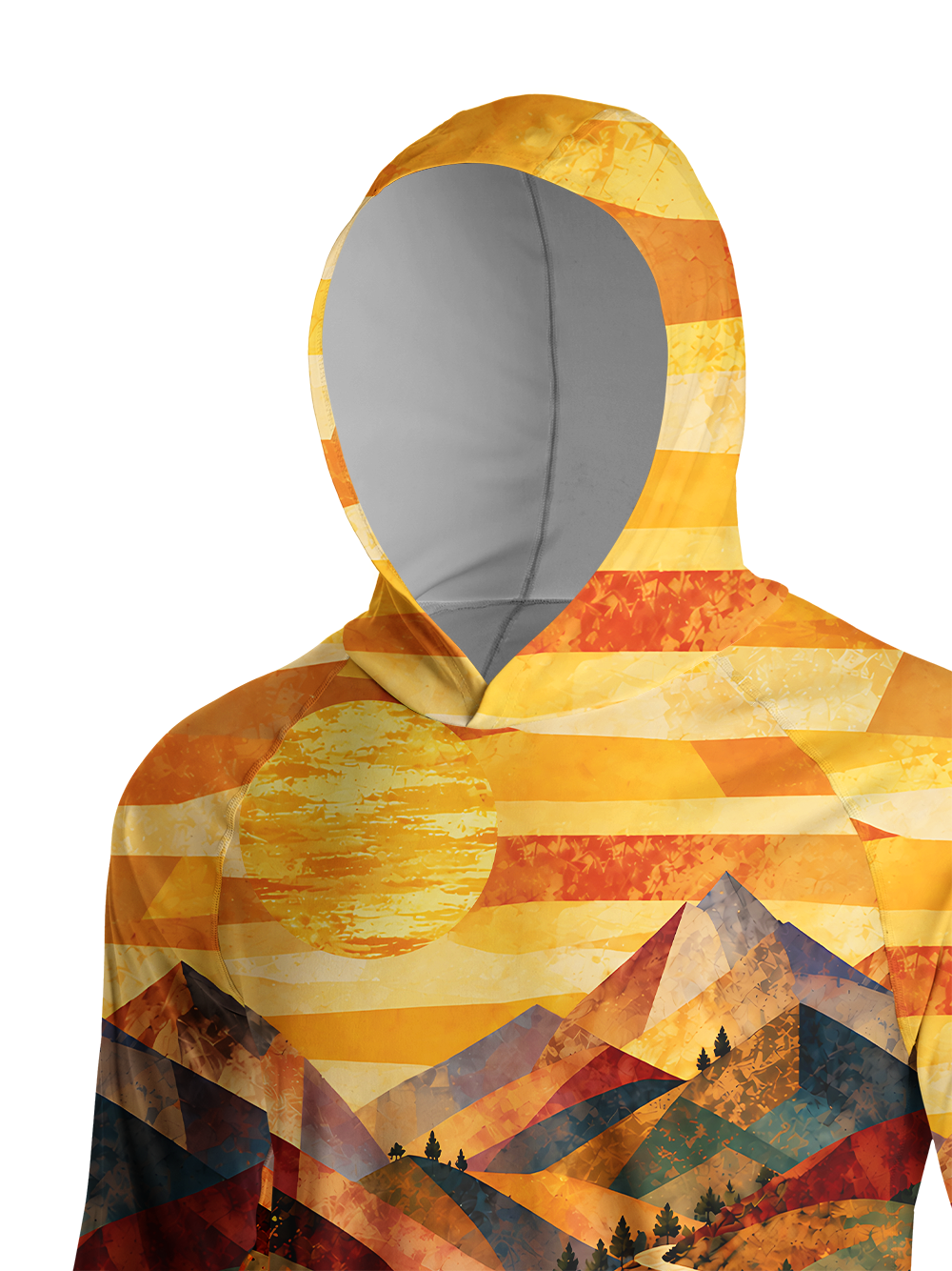 Orionride Paper Peaks Long Sleeve Cycling Hoodie Shirt