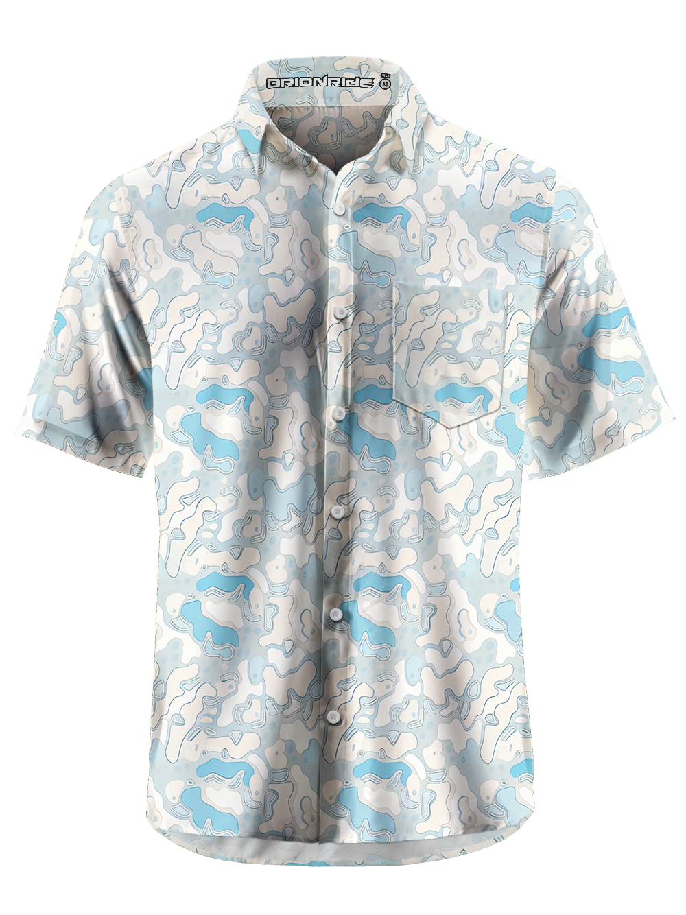 Orionride Geographic Blocks Zipper Pockets Ultra Lightweight Short Sleeves Gravel Shirt