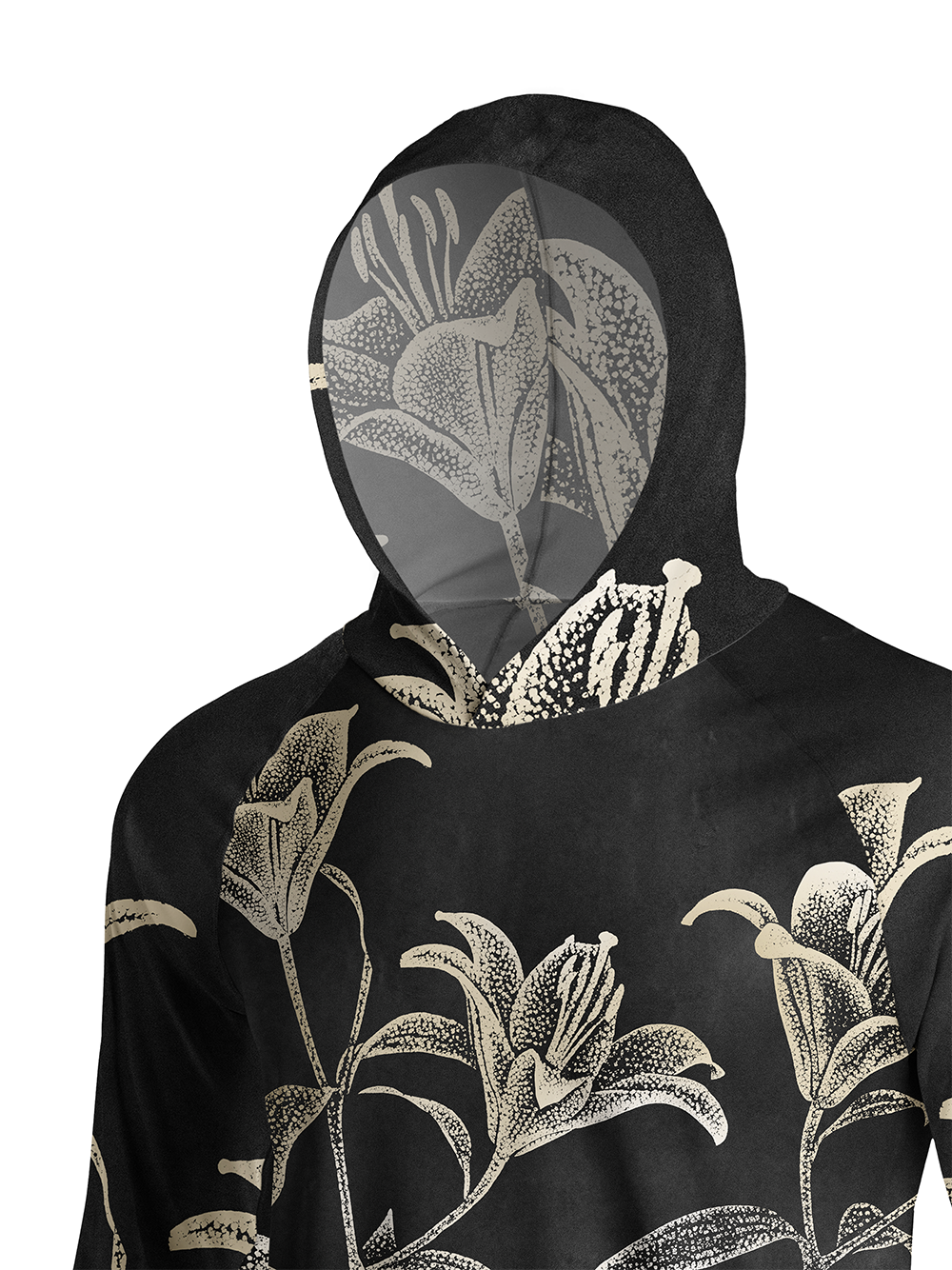 Orionride Gilded Lilies Long Sleeve Cycling Hoodie Shirt