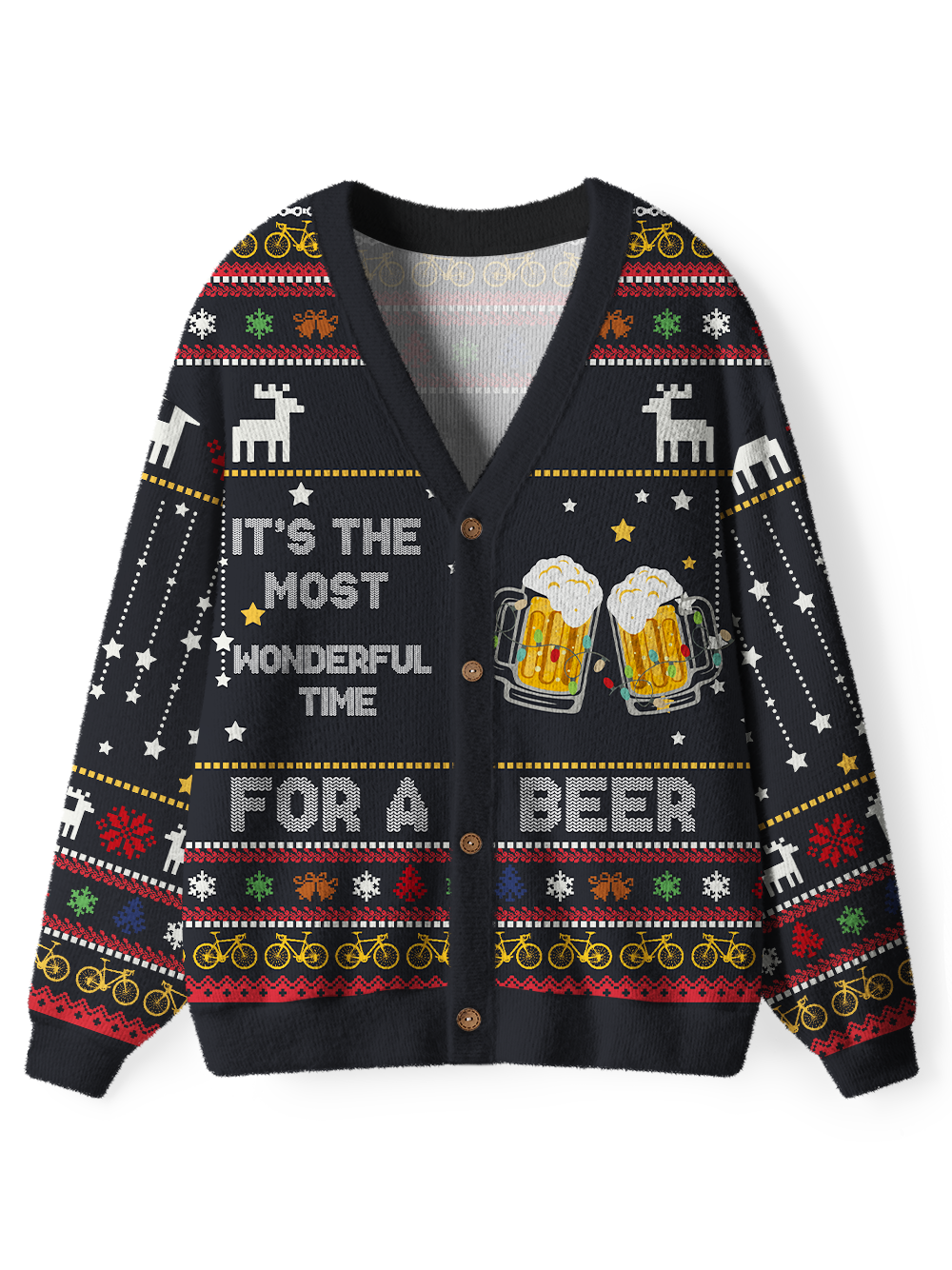 Orionride Cheers To Cycling Men's Cardigan Knit Sweaters