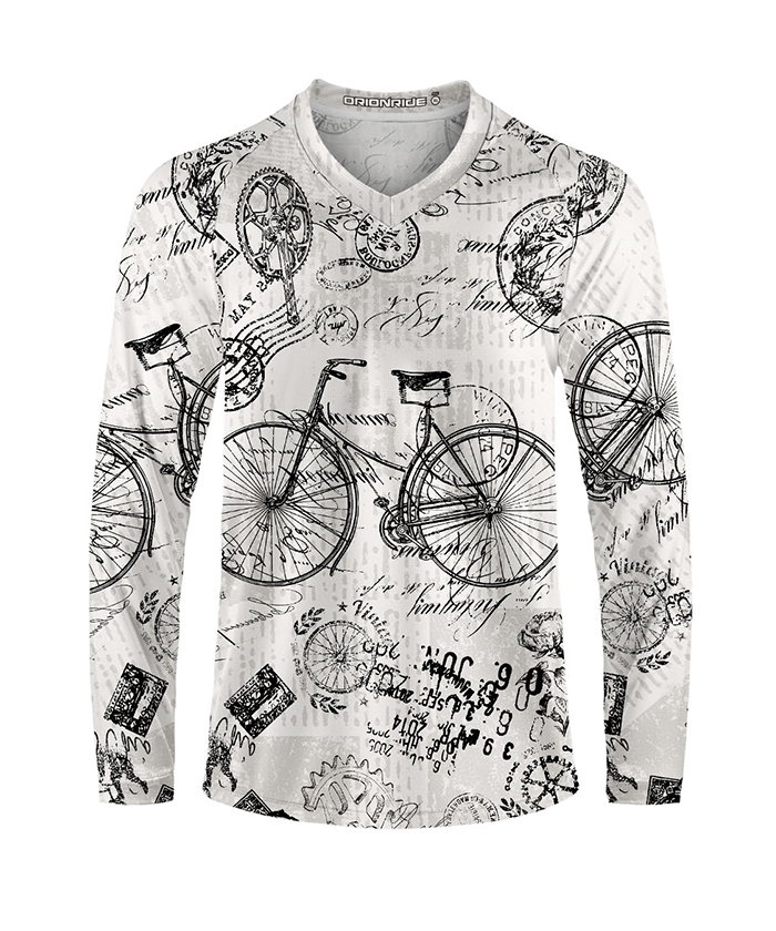 Orionride Nostalgic Bicycle Long Sleeve Downhill Jersey