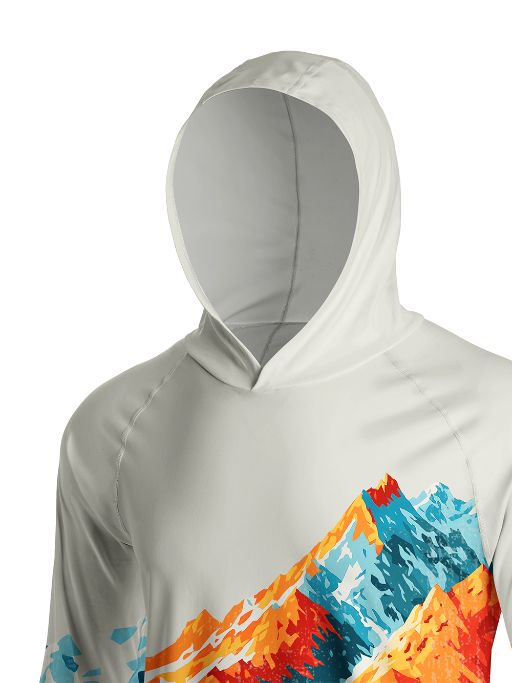 Orionride Painted Peaks Long Sleeve Cycling Hoodie Shirt