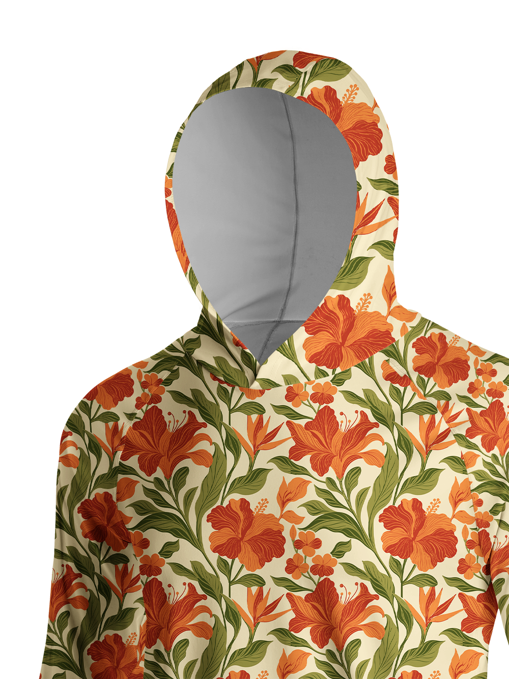 Orionride Tropical Bloom Long Sleeve Cycling Hoodie Shirt