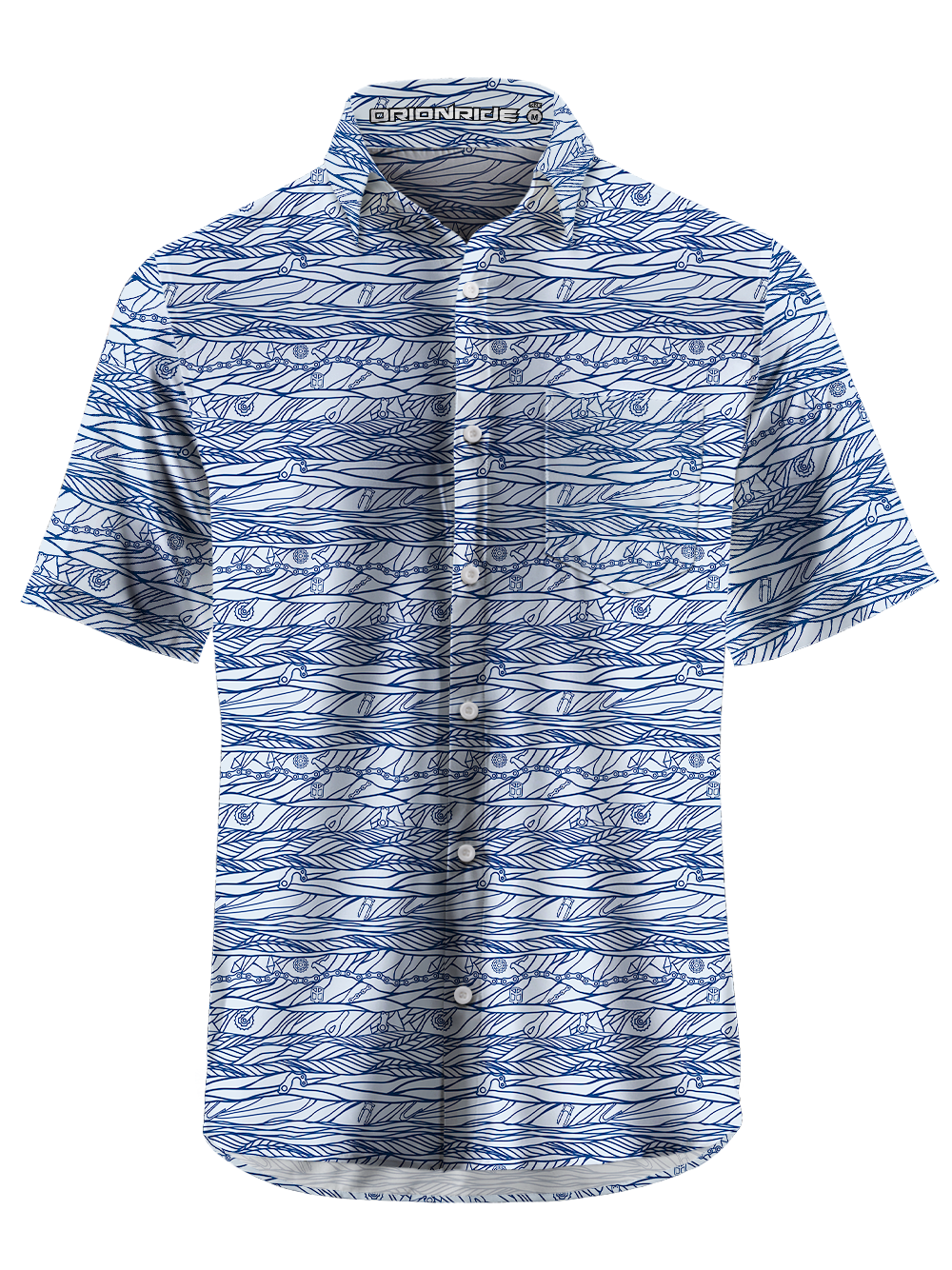 Orionride Chain Tire Tracks Zipper Pockets Ultra Lightweight Short Sleeves Gravel Shirt