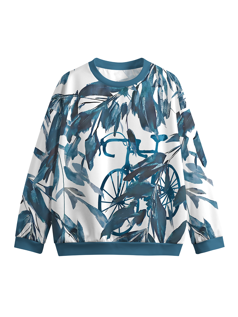 Orionride Ink Bicycle Crew Neck Pullover Sweatshirt