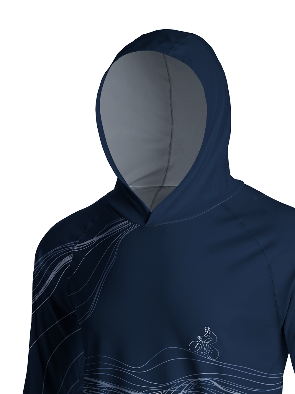 Orionride Spatial Lines Long Sleeve Cycling Hoodie Shirt