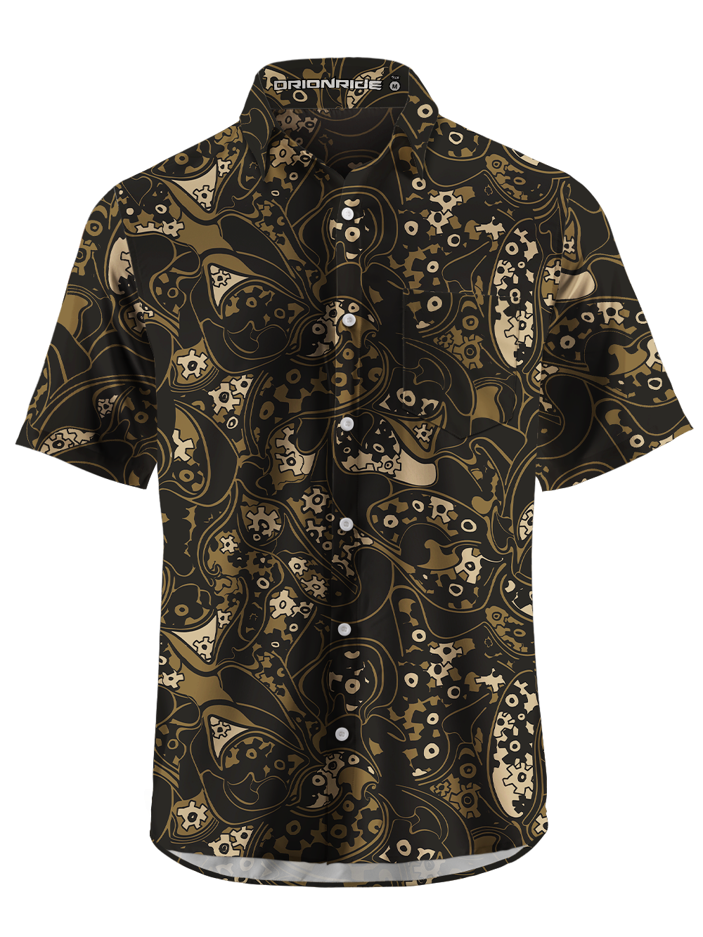 Orionride Abstract Gear Zipper Pockets Ultra Lightweight Short Sleeves Gravel Shirt