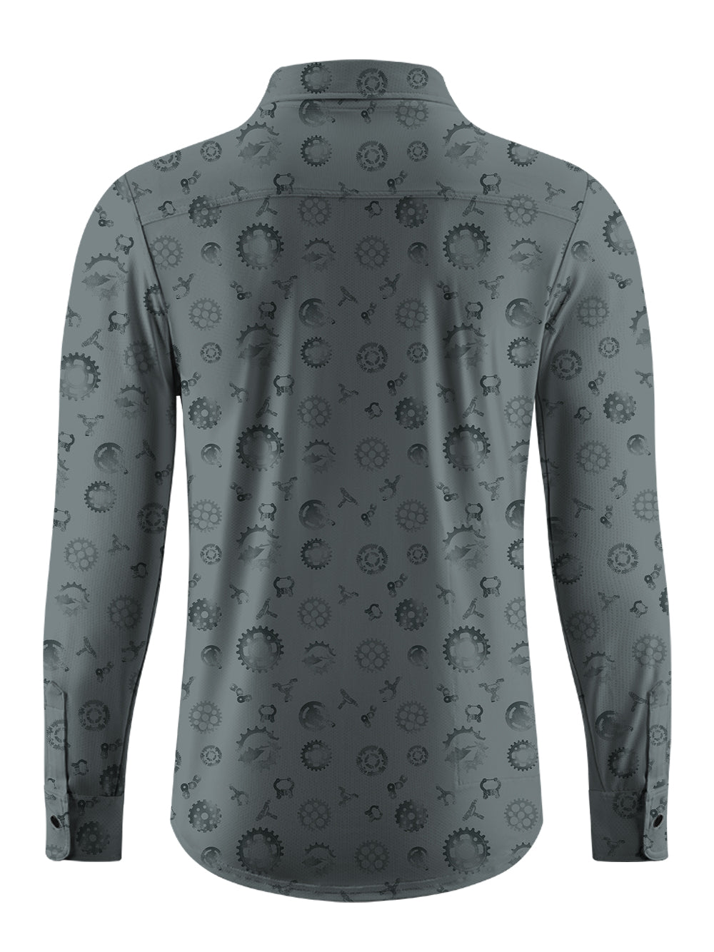 Orionride Ink Painting Parts Men's Stretchy Breathable Long Sleeve Gravel Shirt