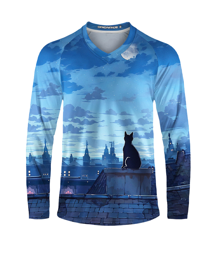 Orionride Black Cat Long Sleeve Downhill Jersey