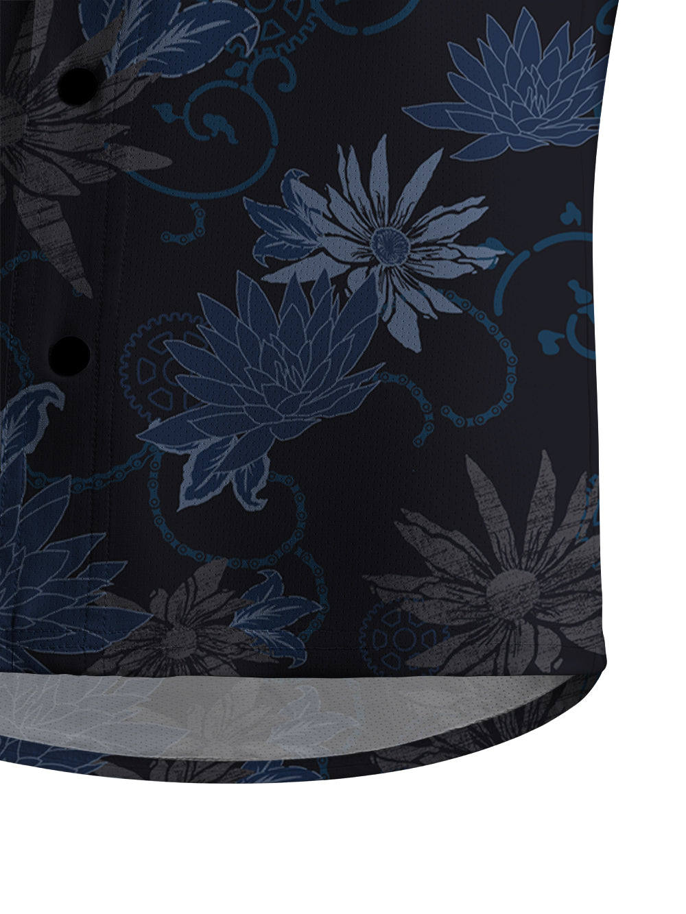 Orionride Dark Flowers Men's Stretchy Breathable Long Sleeve Gravel Shirt