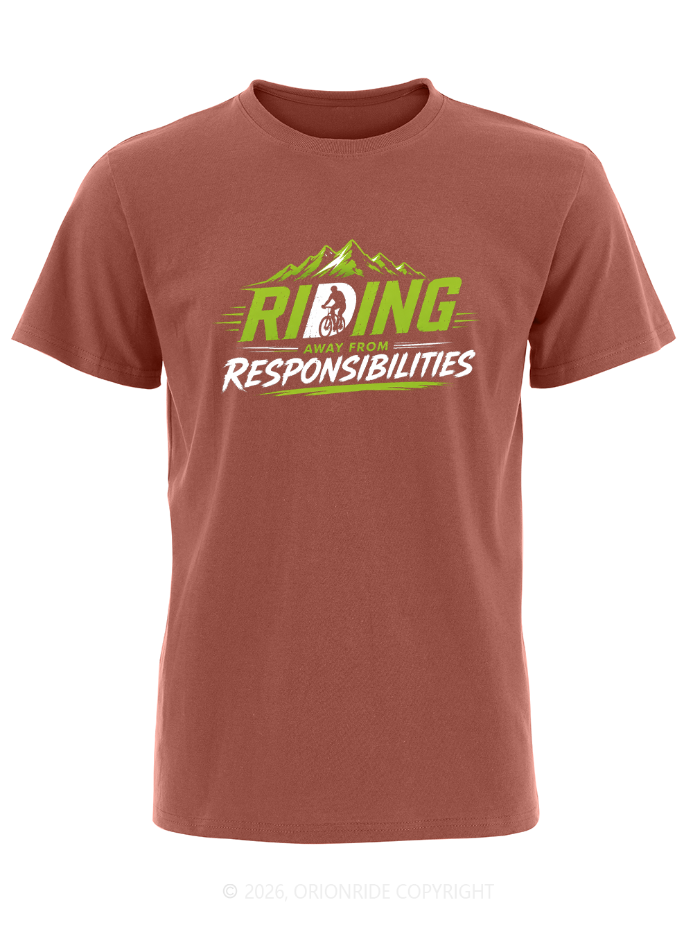 Orionride Green Mountain Outline Short Sleeves Bike T-Shirt