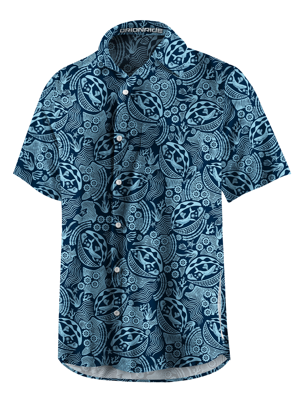 Orionride Retro Nautical Zipper Pockets Ultra Lightweight Short Sleeves Gravel Shirt