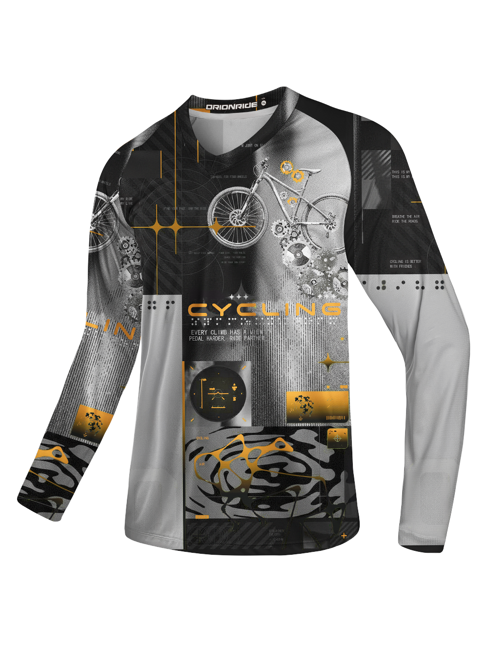 Orionride Pedal Harder Long Sleeve Downhill Jersey