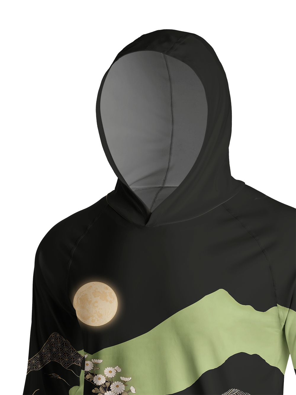 Orionride Night Mountain Flow Long Sleeve Cycling Hoodie Shirt