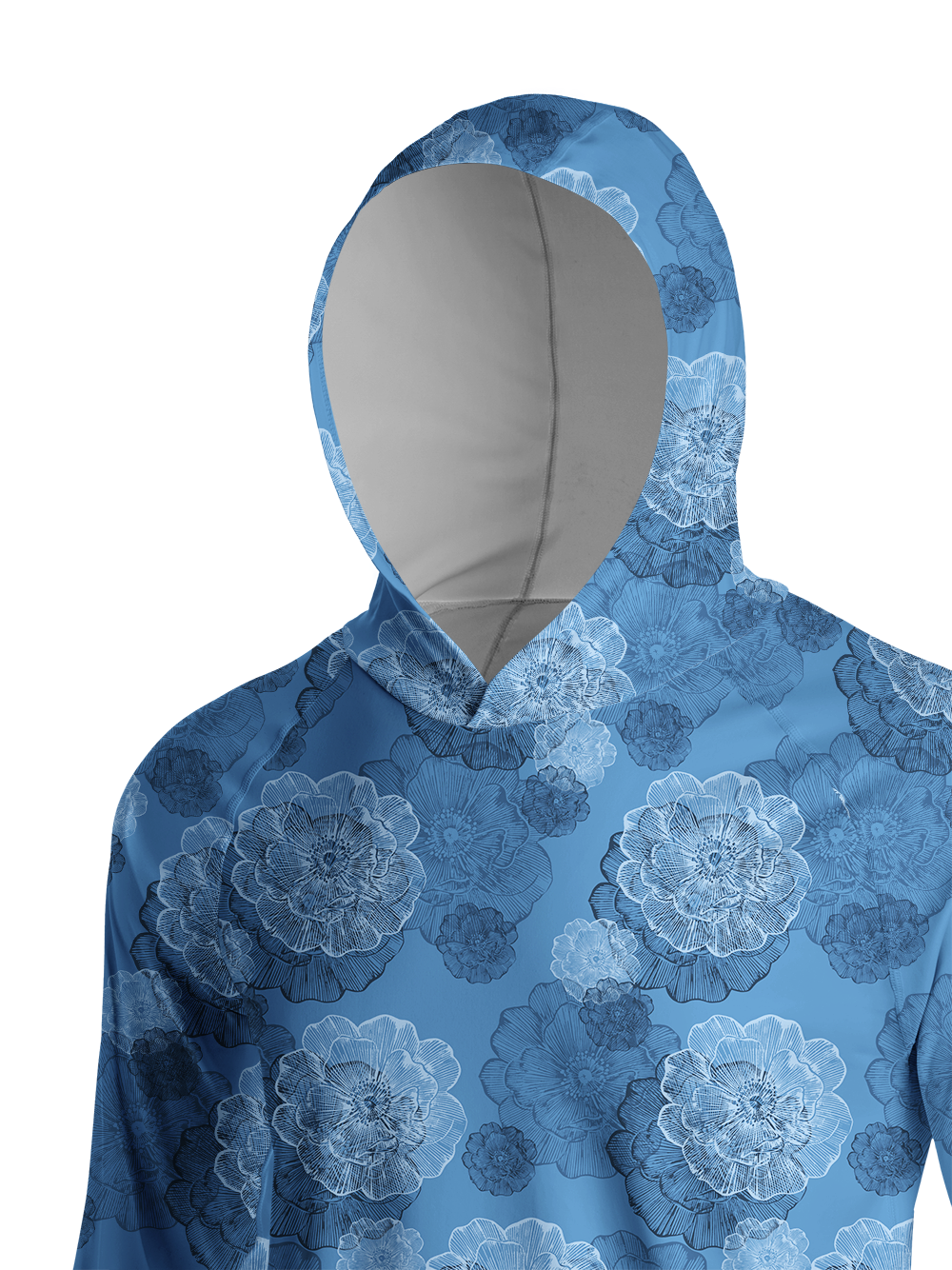 Orionride Monochrome Petal Long Sleeve Cycling Hoodie Shirt