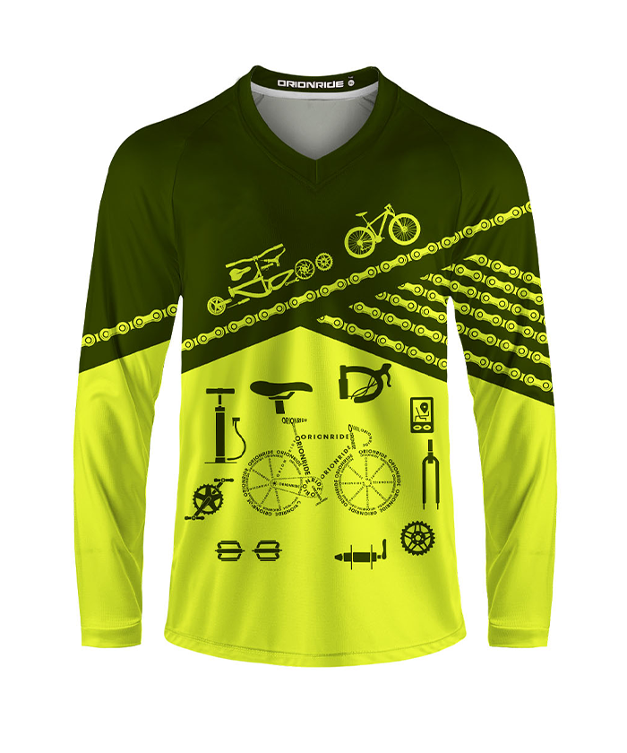 Orionride Letter Stitching Bicycle Long Sleeve Downhill Jersey