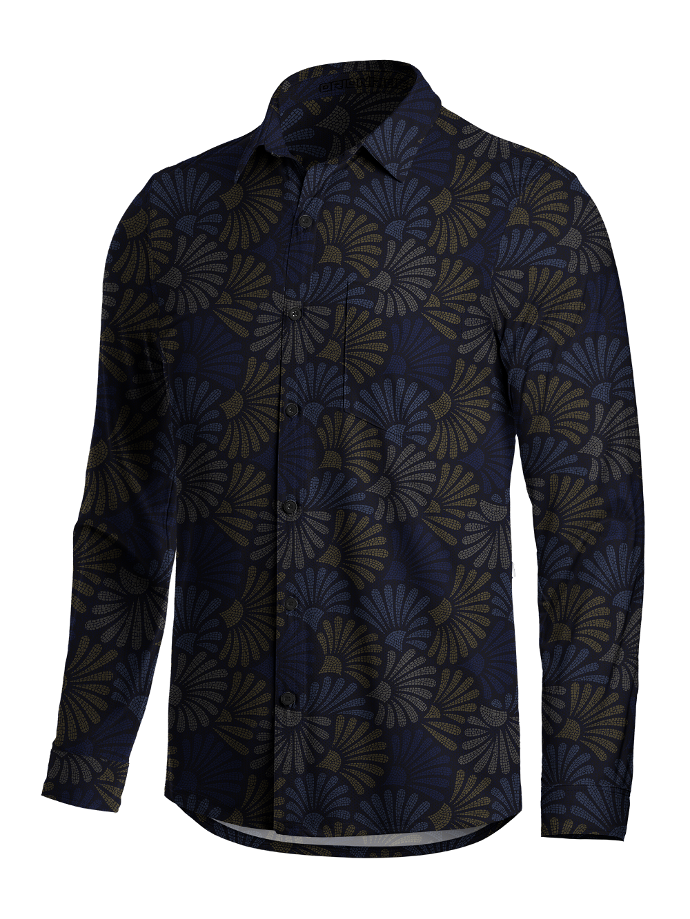Orionride Dot Fan Weave Men's Stretchy Breathable Long Sleeve Gravel Shirt