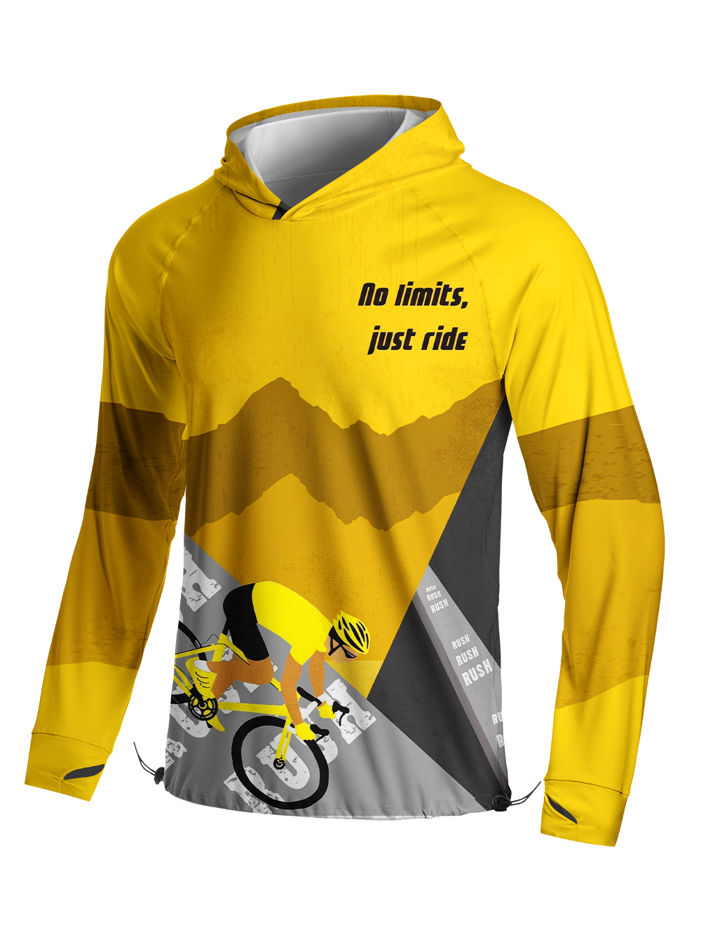 Orionride No Limits Just Ride Long Sleeve Cycling Hoodie Shirt