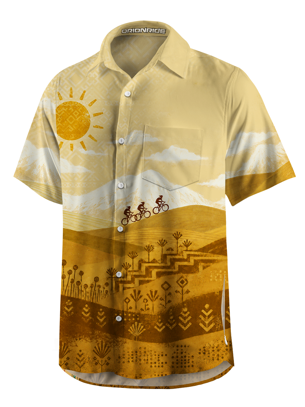 Orionride Ancient Trail Zipper Pockets Ultra Lightweight Short Sleeves Gravel Shirt