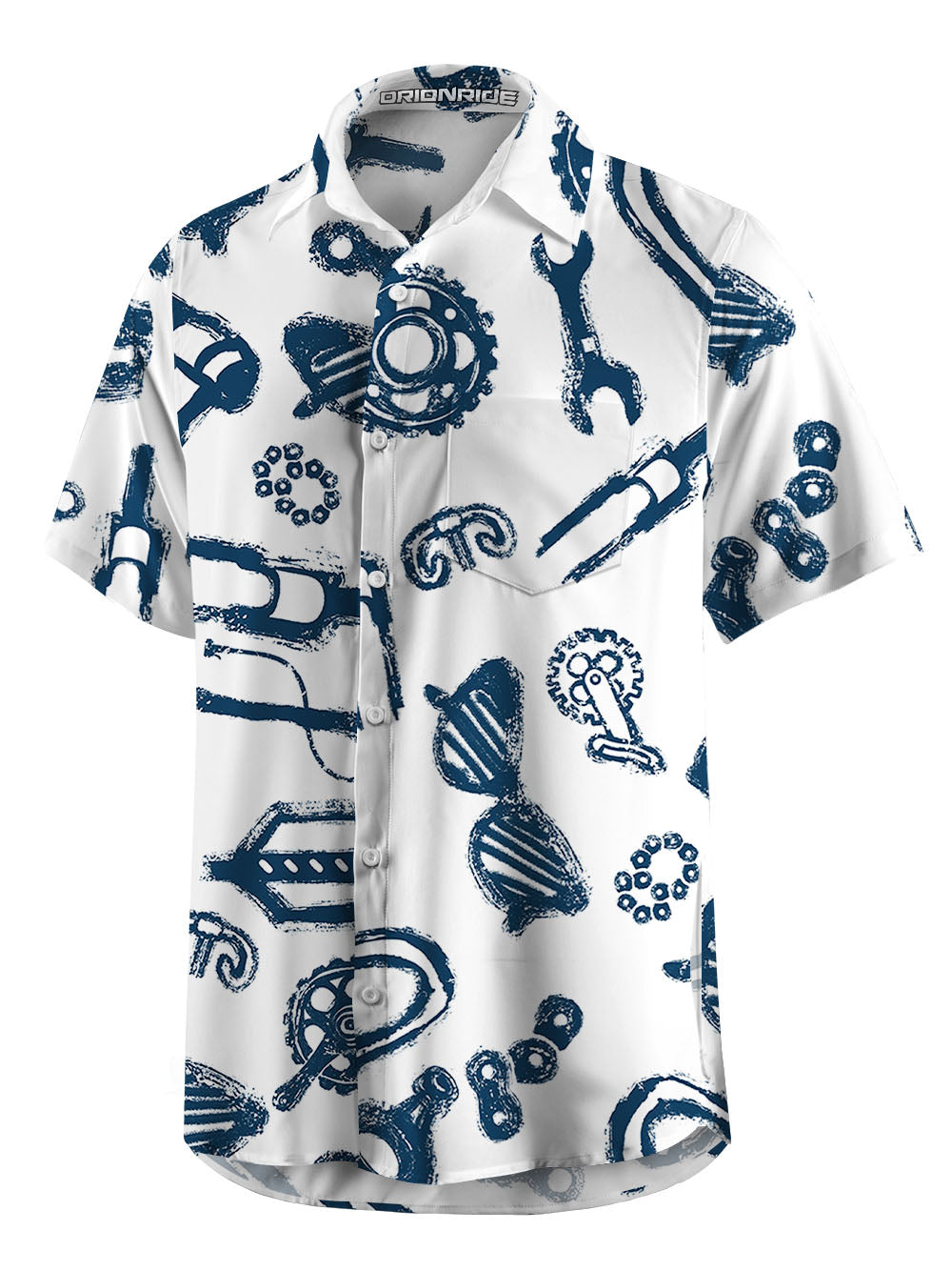 Orionride Hand-Painted Parts Zipper Pockets Ultra Lightweight Short Sleeves Gravel Shirt