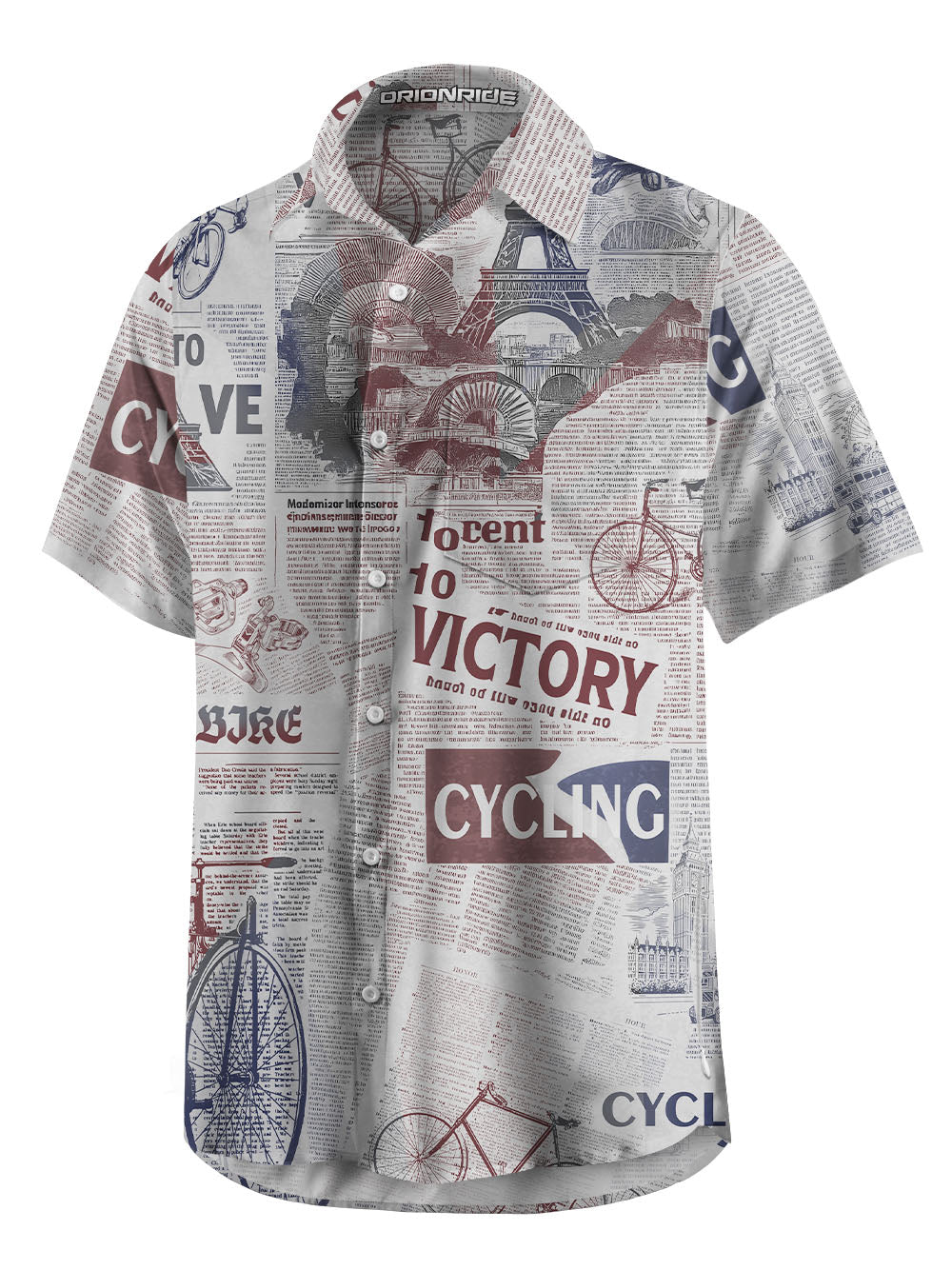 Orionride Ride To Victory Zipper Pockets Ultra Lightweight Short Sleeves Gravel Shirt