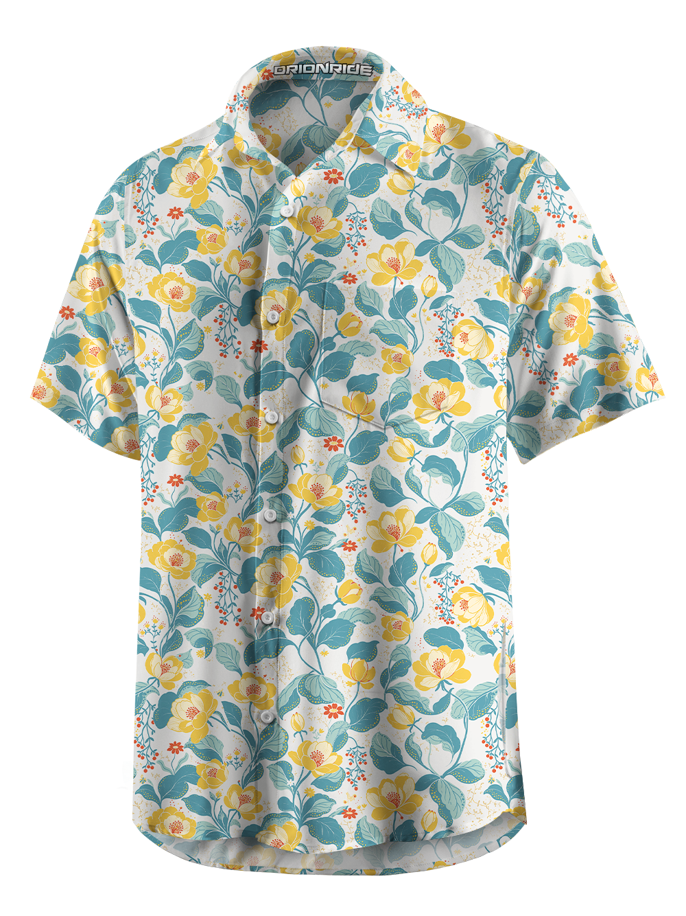 Orionride Cherokee Rose Zipper Pockets Ultra Lightweight Short Sleeves Gravel Shirt