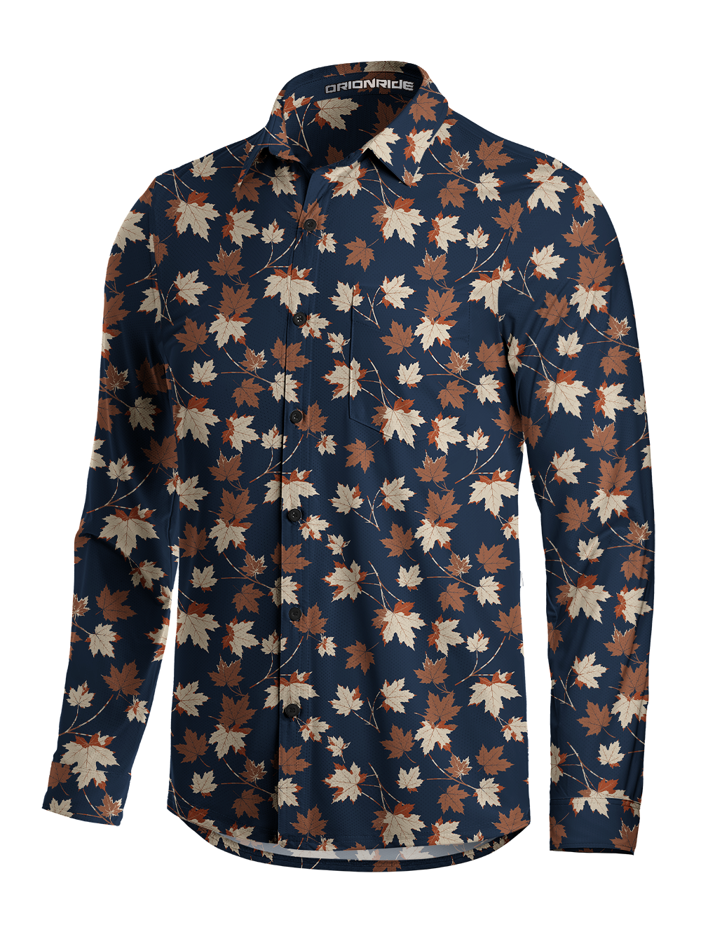 Orionride Autumn Maple Men's Stretchy Breathable Long Sleeve Gravel Shirt