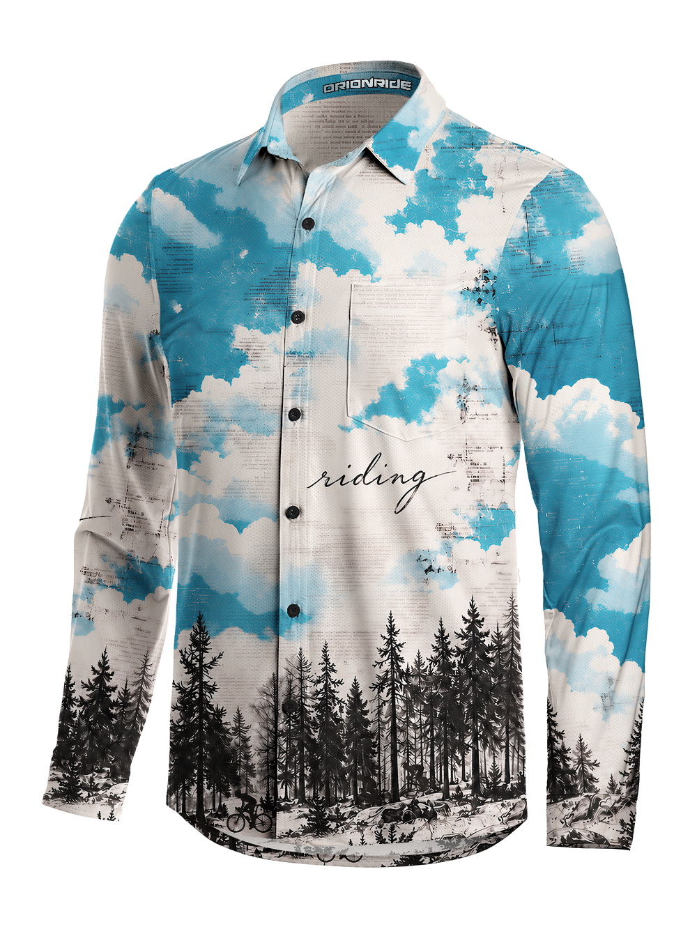 Orionride Skyward Narrative Men's Stretchy Breathable Long Sleeve Gravel Shirt