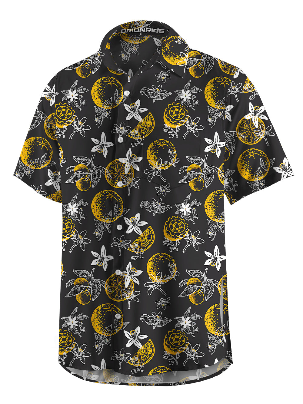 Orionride Fresh Oranges Zipper Pockets Ultra Lightweight Short Sleeves Gravel Shirt