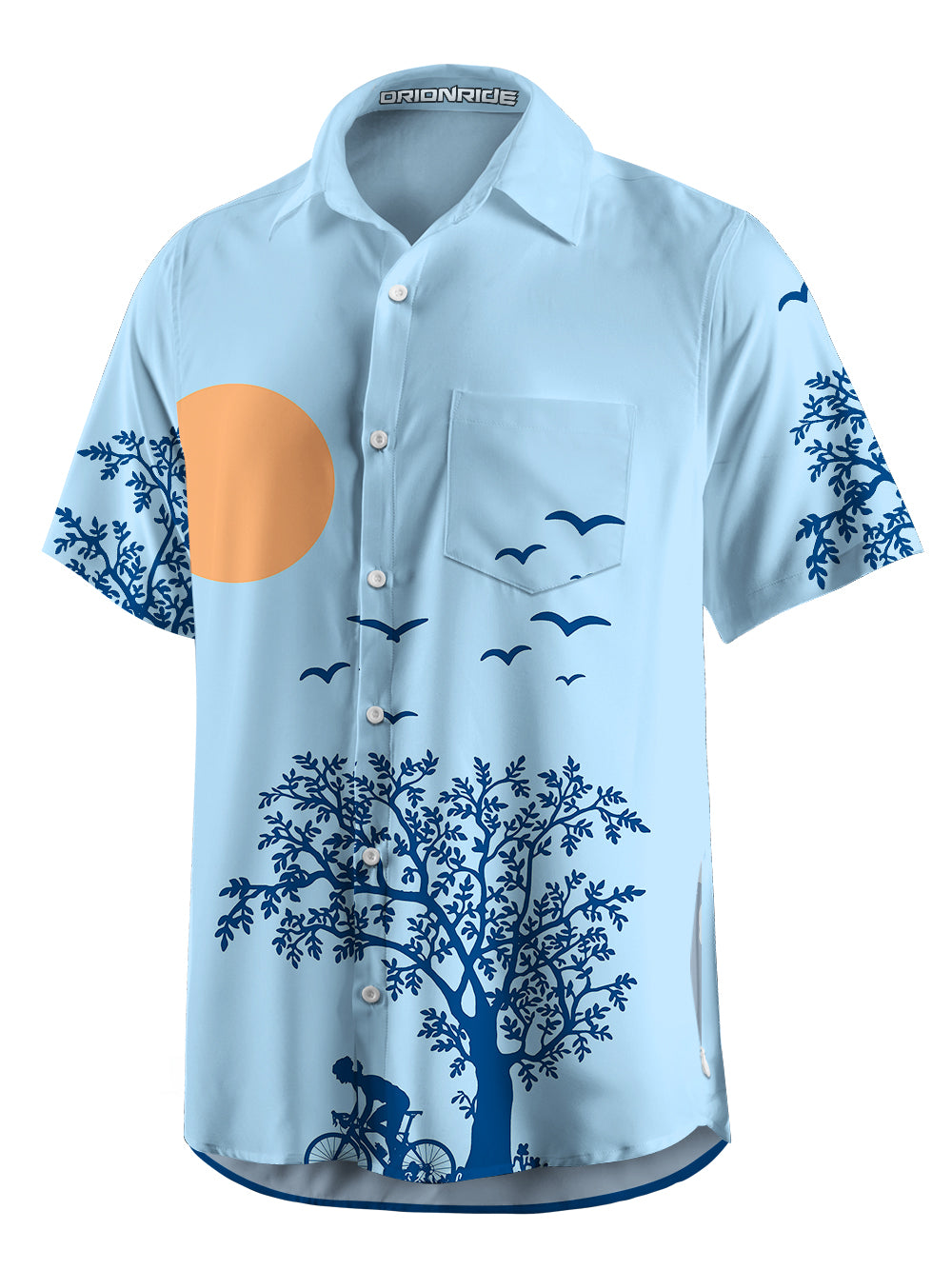 Orionride Lonely Travel Zipper Pockets Ultra Lightweight Short Sleeves Gravel Shirt