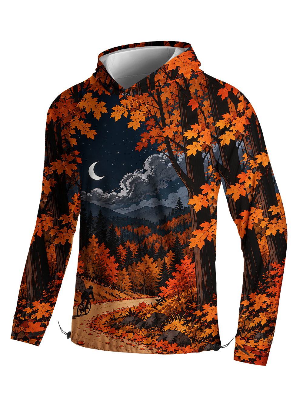 Orionride Autumn Nocturne Long Sleeve Cycling Hoodie Shirt