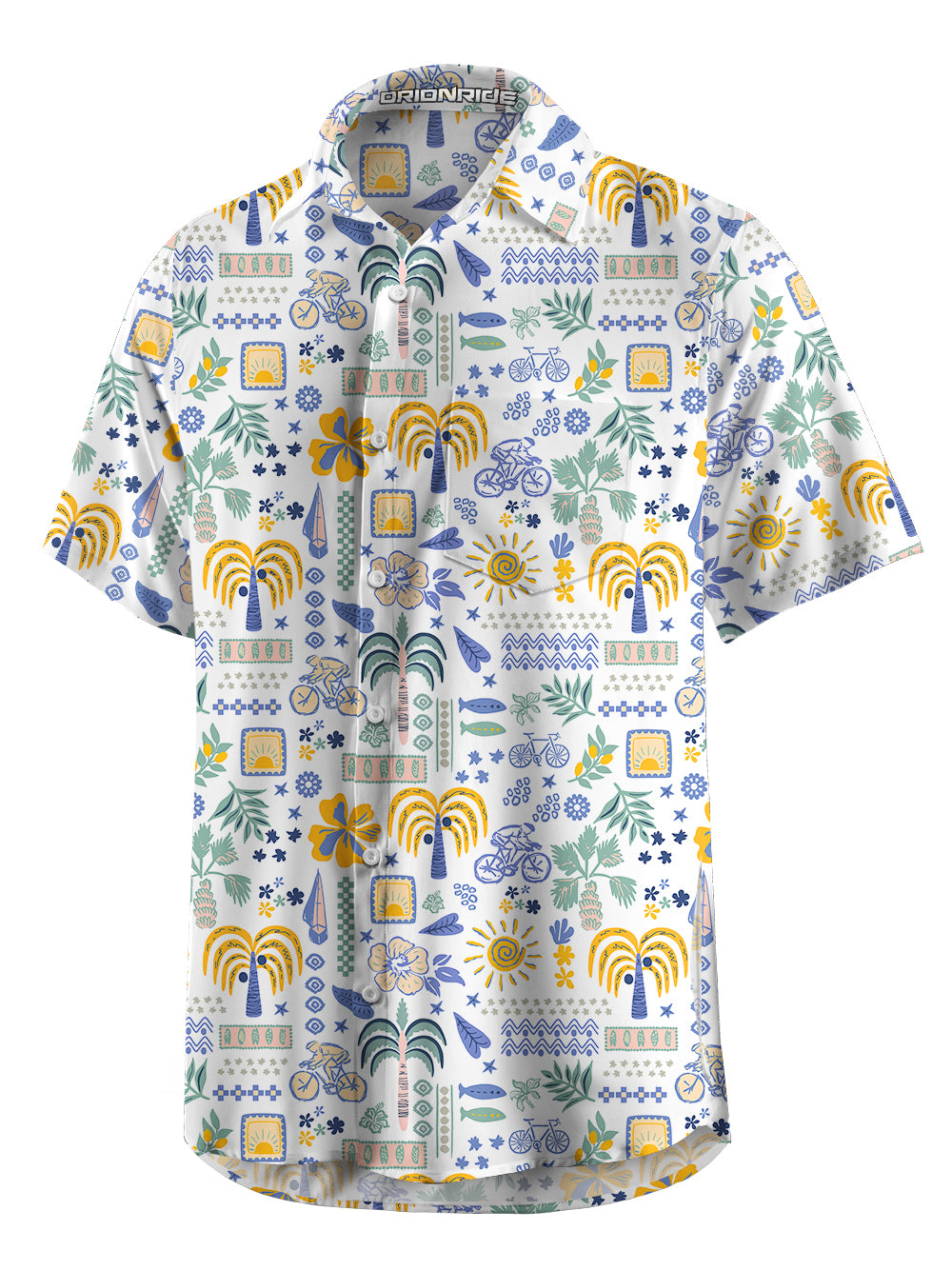 Orionride Coconut Wind Paradise Zipper Pockets Ultra Lightweight Short Sleeves Gravel Shirt