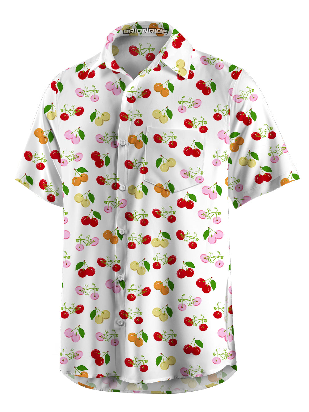 Orionride Juicy Cherry Zipper Pockets Ultra Lightweight Short Sleeves Gravel Shirt