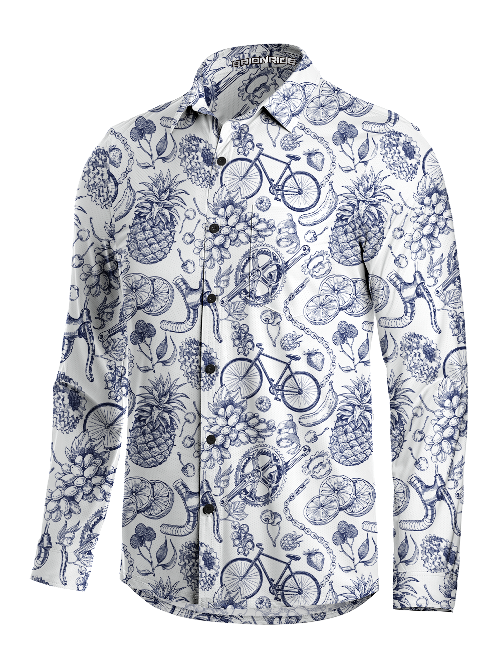 Orionride Fruit Collection Men's Stretchy Breathable Long Sleeve Gravel Shirt