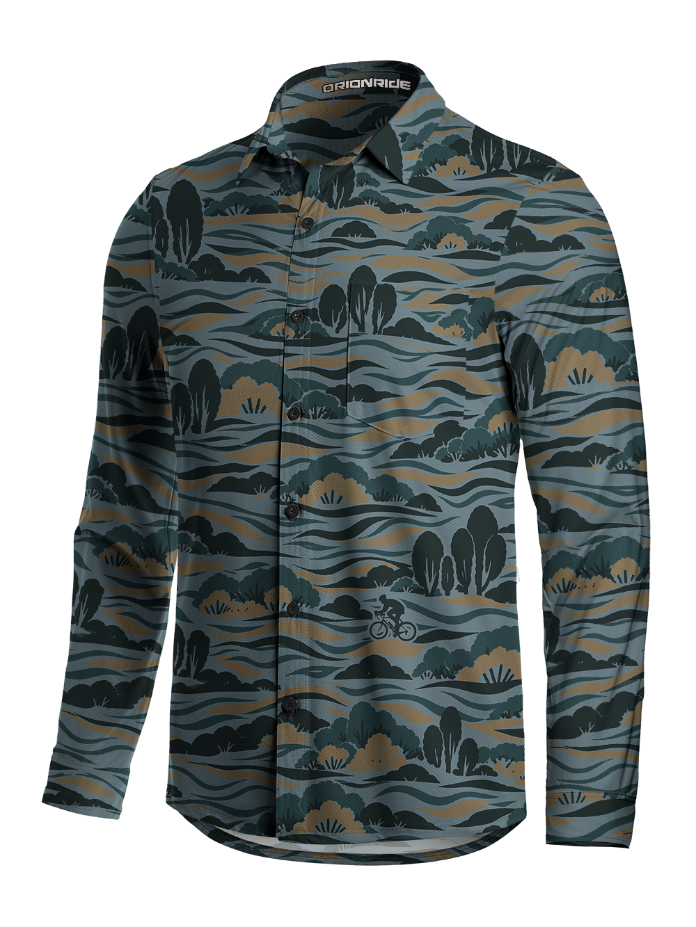 Orionride Rhythmic Vista Men's Stretchy Breathable Long Sleeve Gravel Shirt